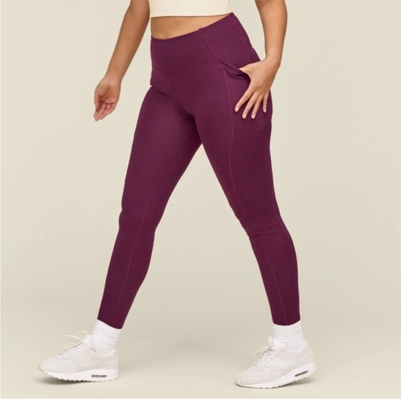 Girlfriend Collective High Rise Pocket Leggings in Plum Size M - Picture 1 of 6